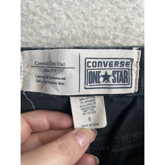 Converse Jeans Womens sz 6 One Star Stretch Skinny Black Low rise Skater - Picture 13 of 14